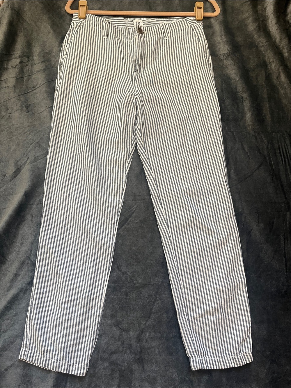 GAP Women’s Straight-Leg Striped Pants - Blue & White